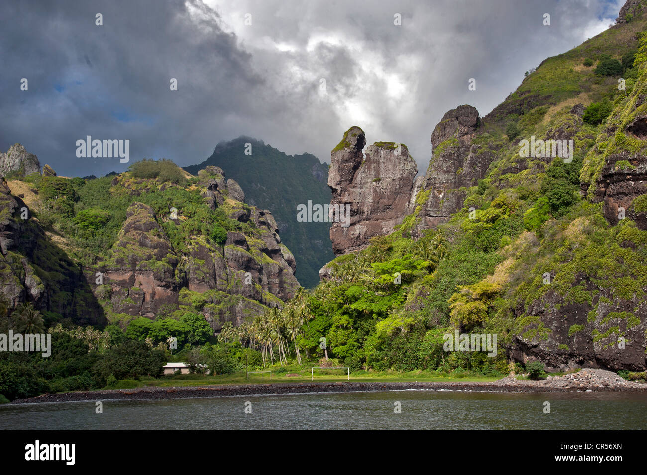 Marquises French Polynesia Pacific Bay of Virgins Fatu hiva Stock Photo