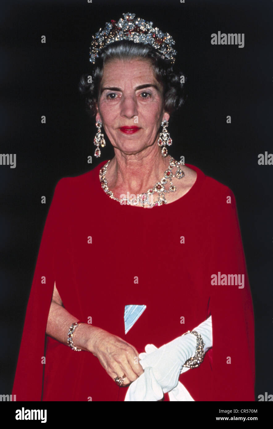 Ingrid, 28.3.1910 - 7.11.2000, Queen Consort of Denmark 20.4.1947 - 14.1.1972, half length, 1980s, Stock Photo