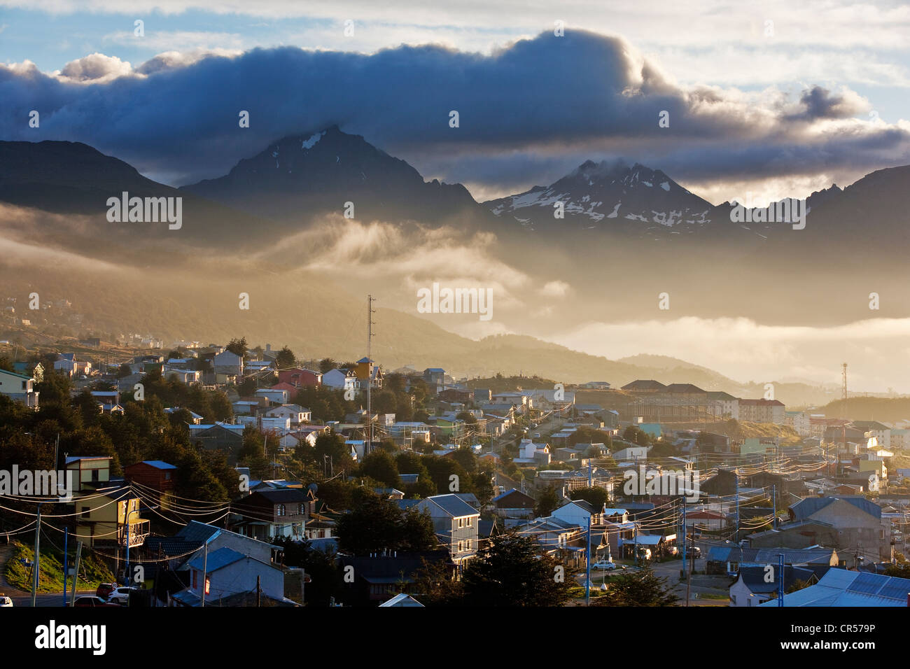 Port city of Ushuaia, Tierra del Fuego, Argentina, South America Stock Photo
