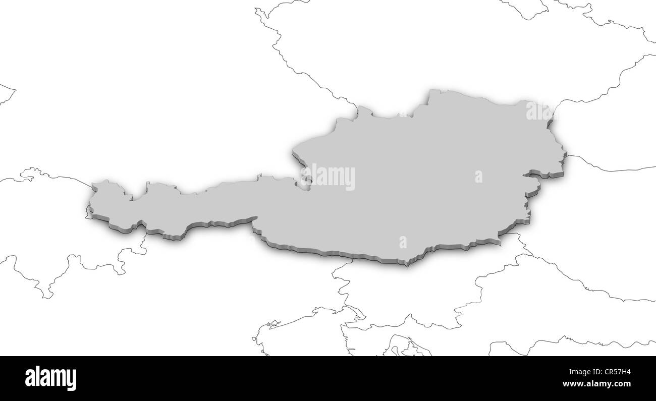 Political map of Austria with the several states Stock Photo Alamy