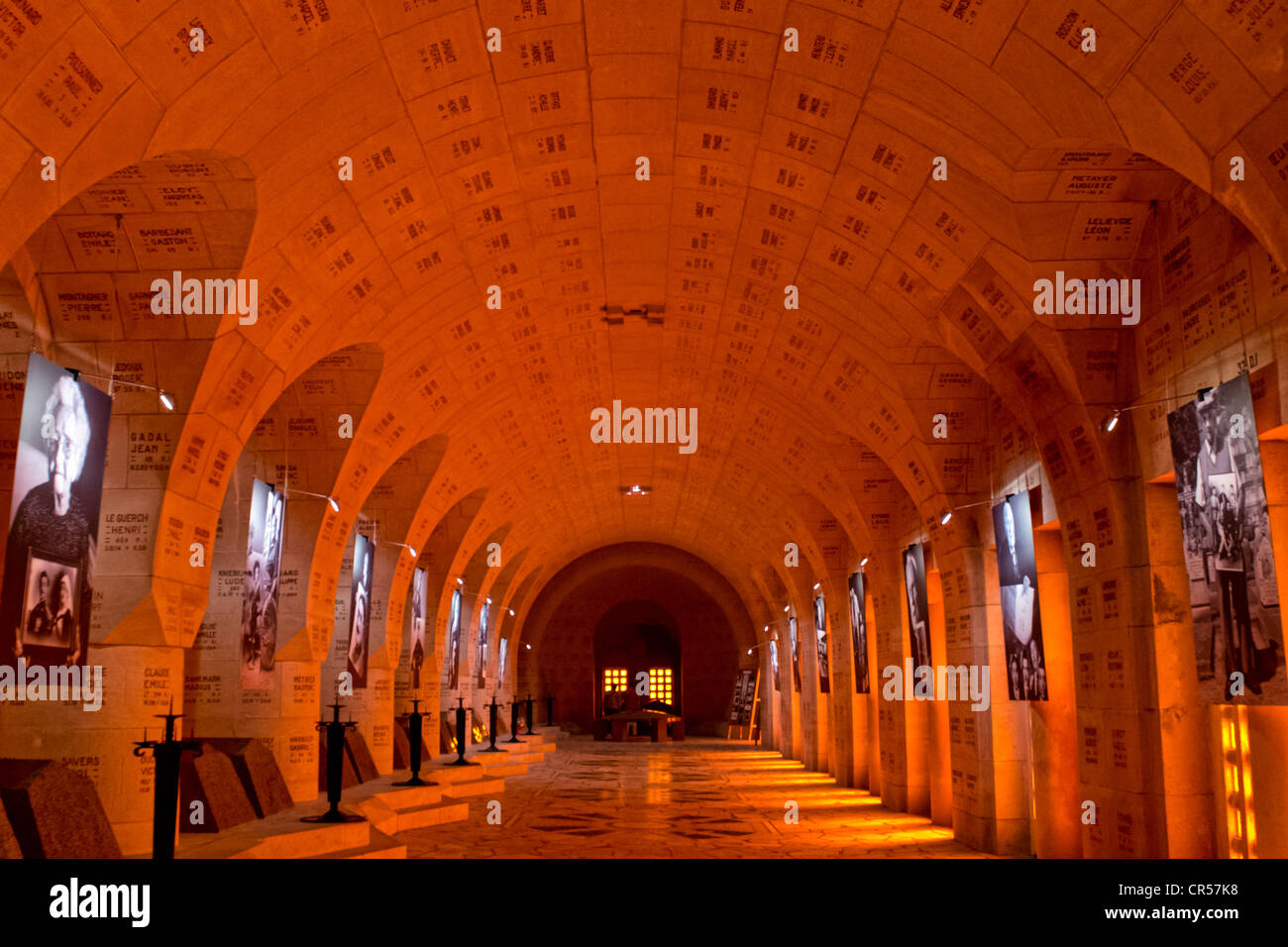 Inside view of the Douaumont ossuary memorial Stock Photo