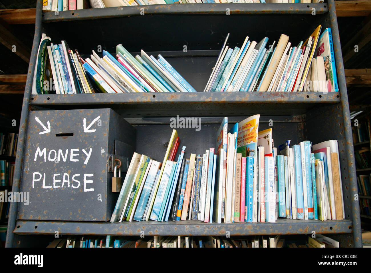 Honesty Box book shop HayonWye Powys Wales UK Stock Photo Alamy