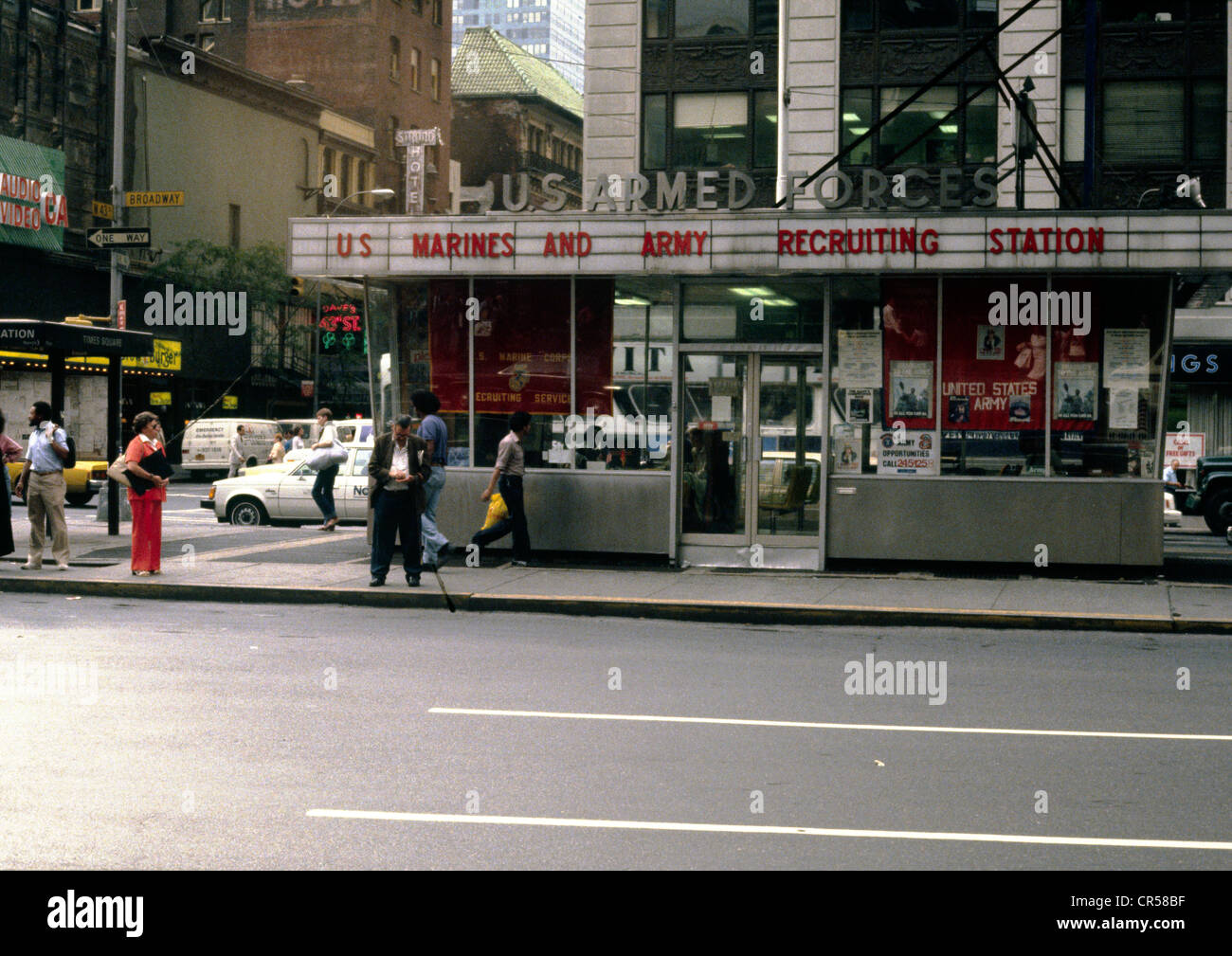 Street photo, Downtown New York, archival photo, August 1981. Stock Photo