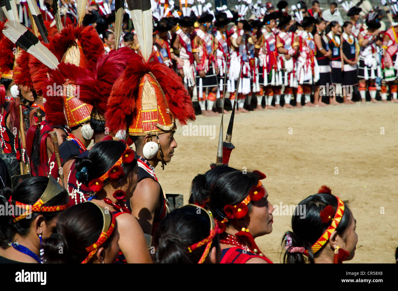 Warriors of different tribes waiting to perform ritual dances at the ...