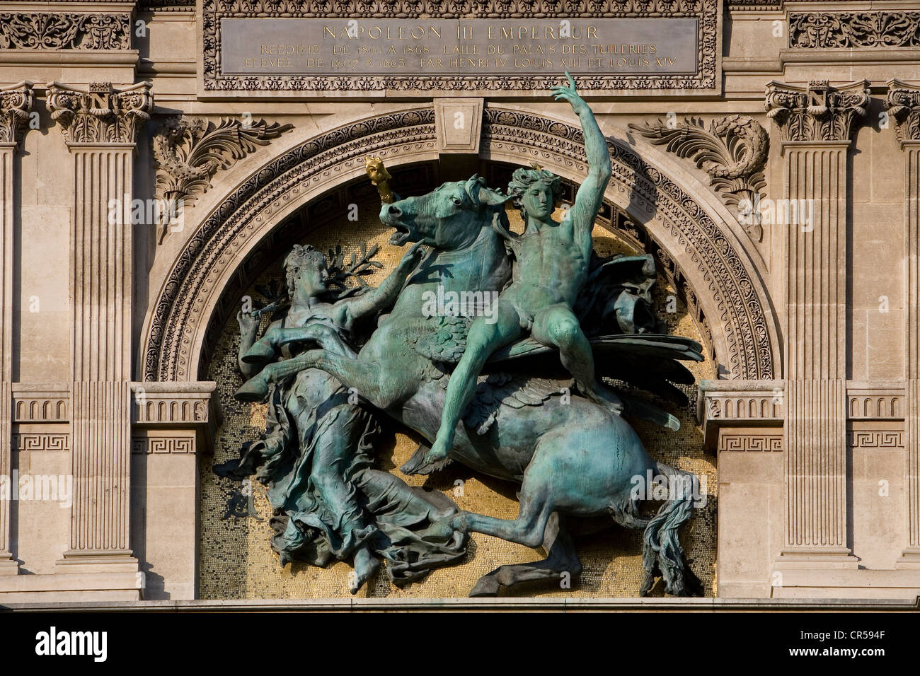 France, Paris, sculpture by Jean Baptiste Carpeaux on the facade of the  Louvre on the Quai de Seine Stock Photo - Alamy