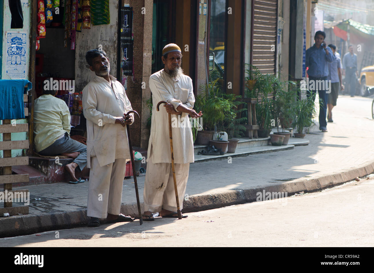 Beggars in the streets of Kolkata, West Bengal, India, Asia Stock Photo