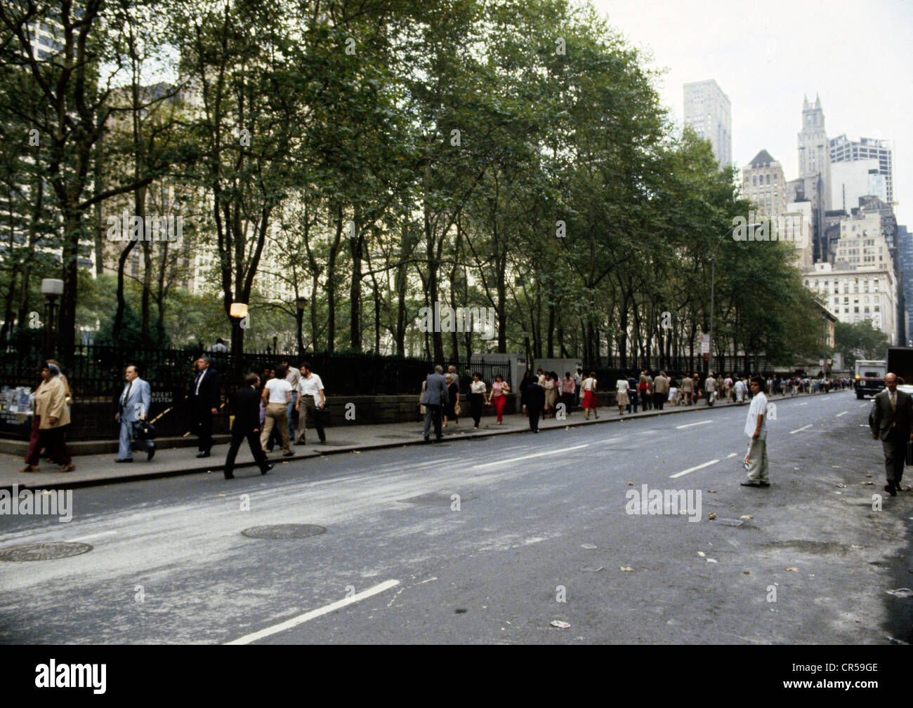 Street photo, Downtown New York, archival photo, August 1981. Stock Photo