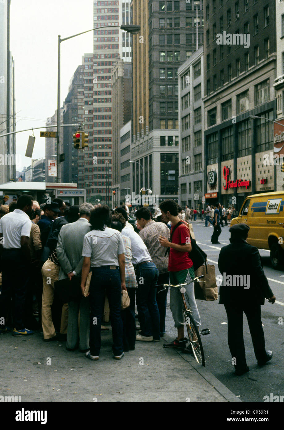 Street photo, Downtown New York, archival photo, August 1981. Stock Photo