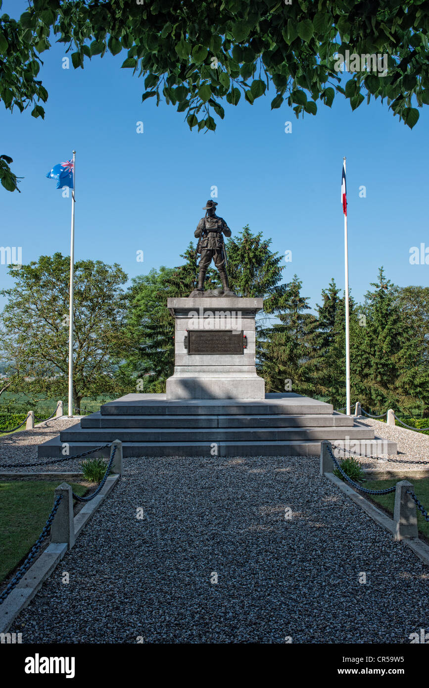 Mont St Quentin, Second Australian Division Memorial  Péronne, Somme, France Stock Photo