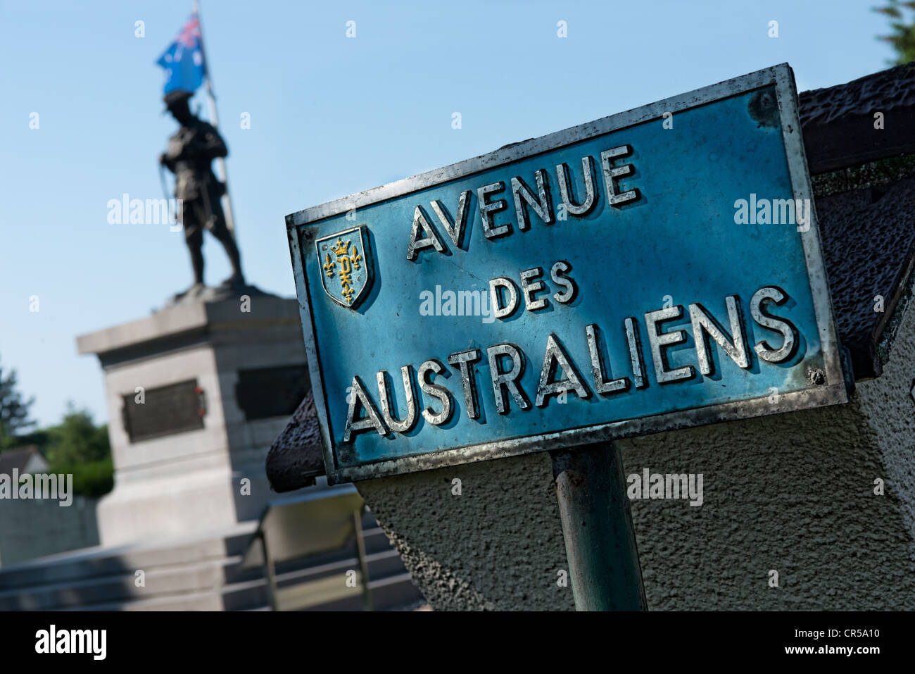 Mont St Quentin, Second Australian Division Memorial Avenue des Australiens  Péronne, Somme, France Stock Photo