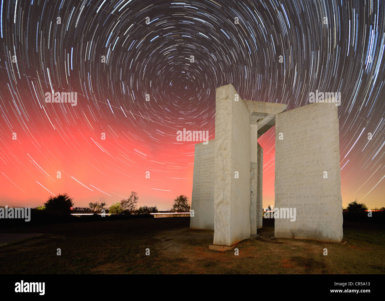 The mysterious Georgia Guidestones in Elbert County, Georgia, USA. Stock Photo