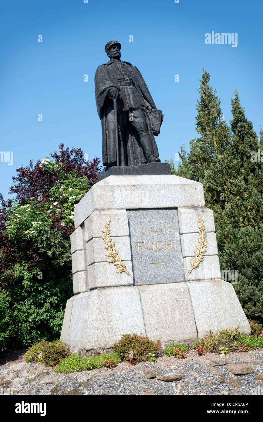 The Memorial to Marshall Foch on the road between Péronne and Rancourt, Somme, France Stock Photo