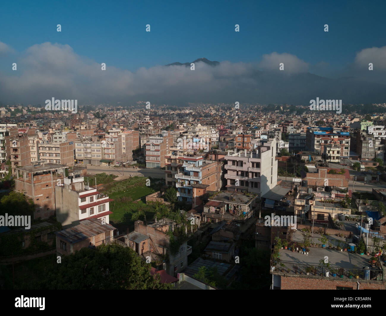 City of Kathmandu, as seen from the suburb Kaldhara, Nepal, South Asia Stock Photo