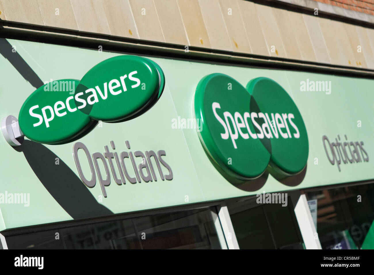 Specsavers sign outside a retail shop Stock Photo