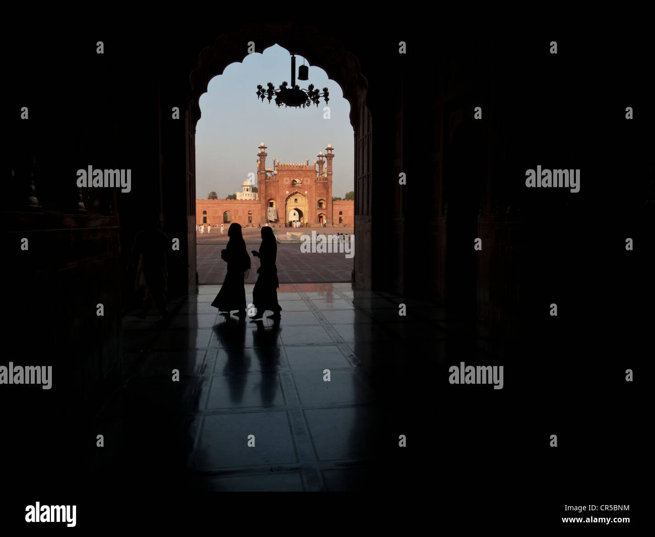 View of Jama Mashid in Lahore, one of the largest mosques in Asia, Punjab, Pakistan, South Asia Stock Photo