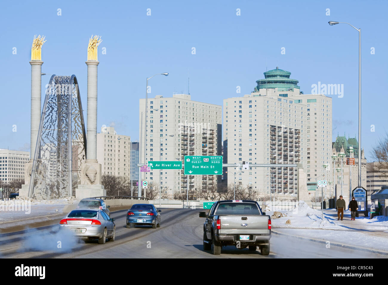 Canada, Manitoba Province, Winnipeg, downtown, Norwood Bridge, monument