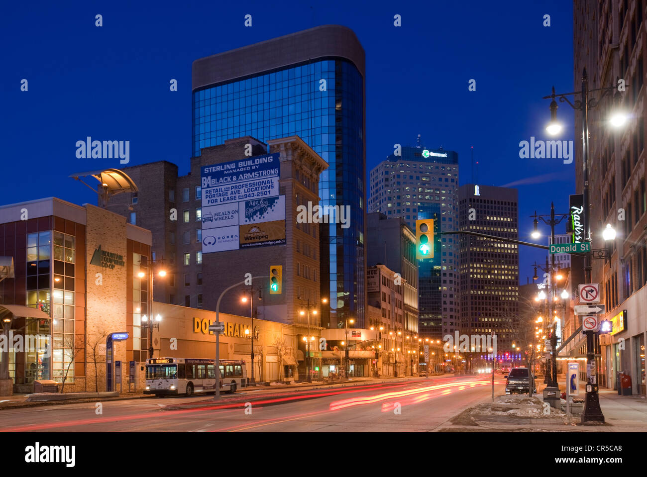 Canada, Manitoba Province, Winnipeg, downtown by night Stock Photo Alamy