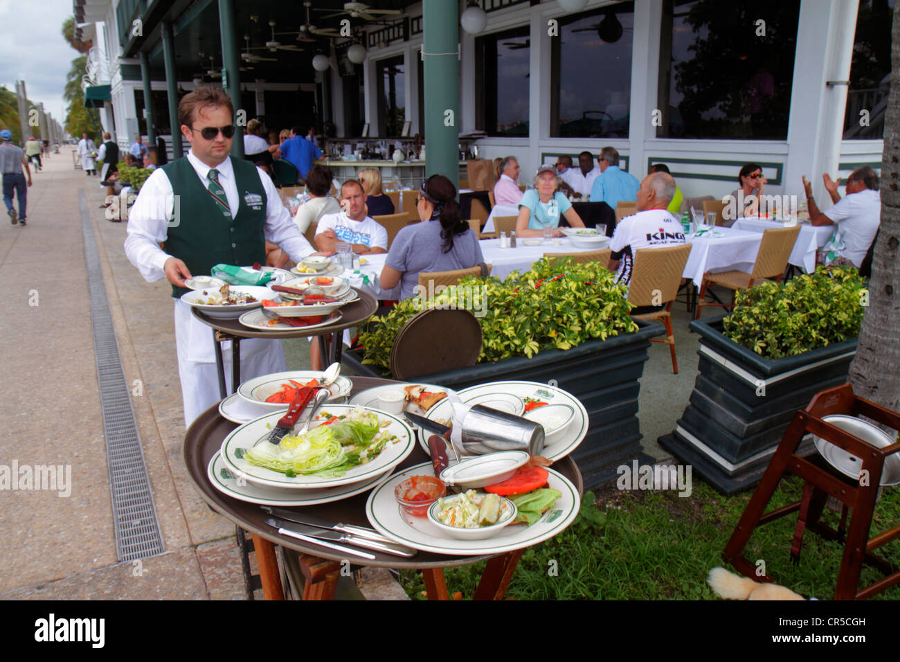 Miami Beach Florida South Pointe Smith and & Wollensky restaurant Stock