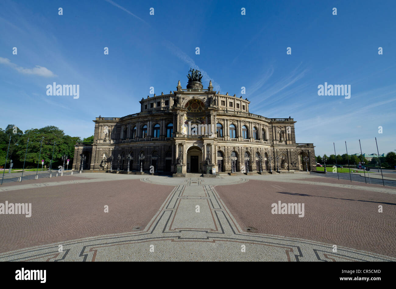 Semperoper, the Dresden Opera, Dresden, Saxony, Germany, Europe Stock Photo
