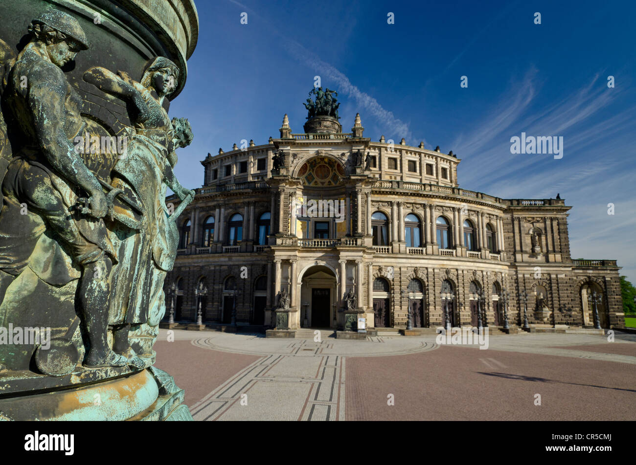 Semperoper, the Dresden Opera, Dresden, Saxony, Germany, Europe Stock Photo