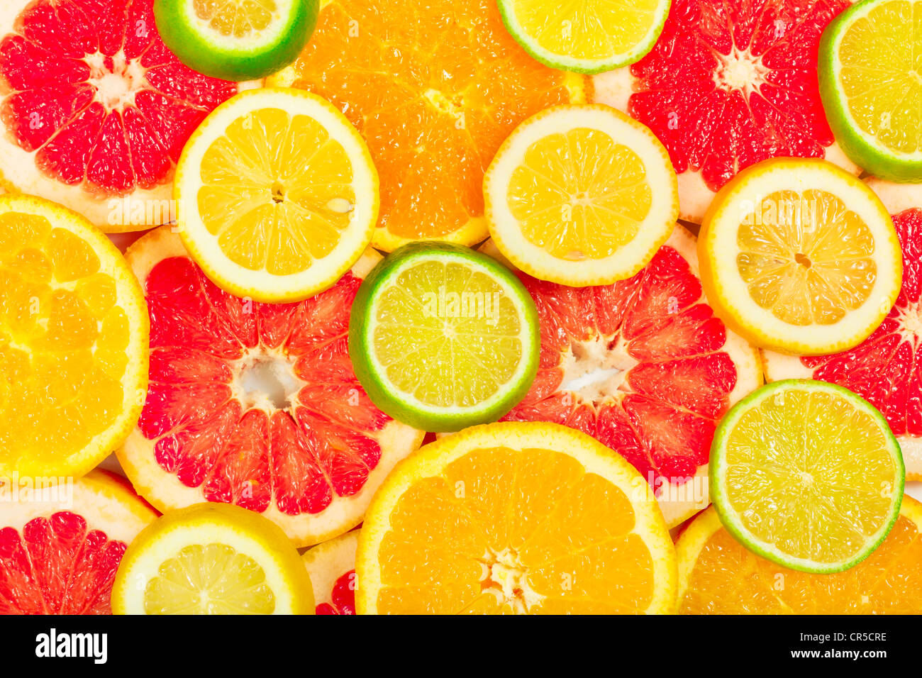Mixed citrus fruit as background Stock Photo