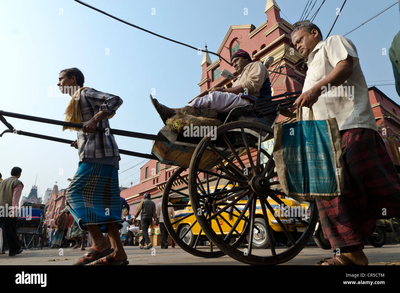 Rickshaw wallah, Kolkata, West Bengal, India, Asia Stock Photo