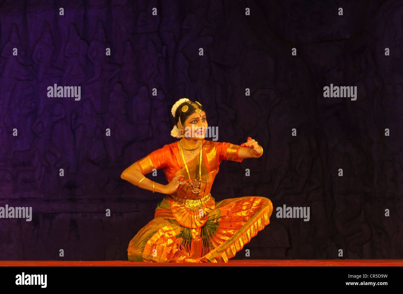 Dancer at the annual dance festival in Mahabalipuram, Tamil Nadu, India, Asia Stock Photo