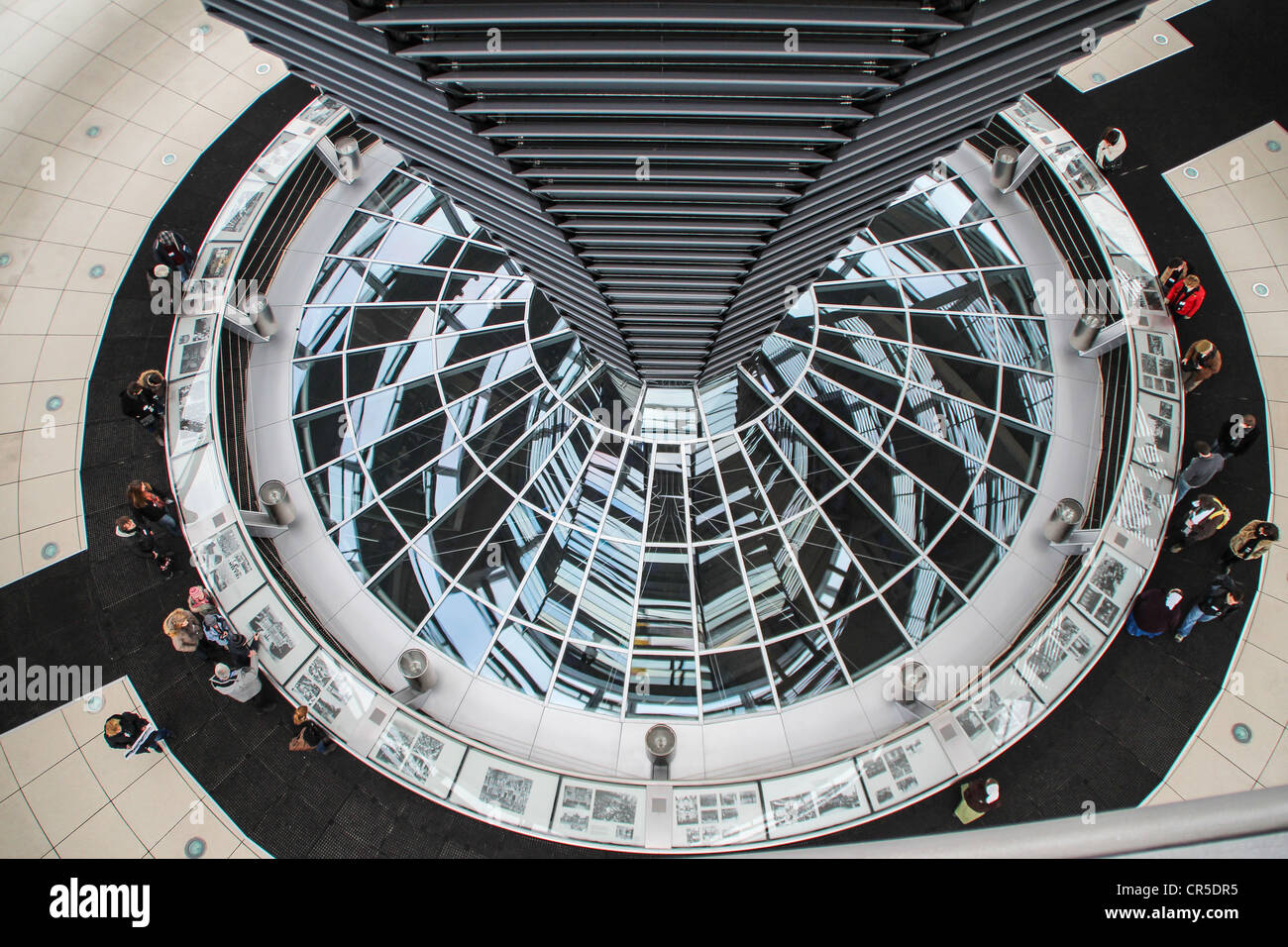 The steel and glass dome of the Reichstag building in Berlin, Germany, built by architect Norman Foster Stock Photo