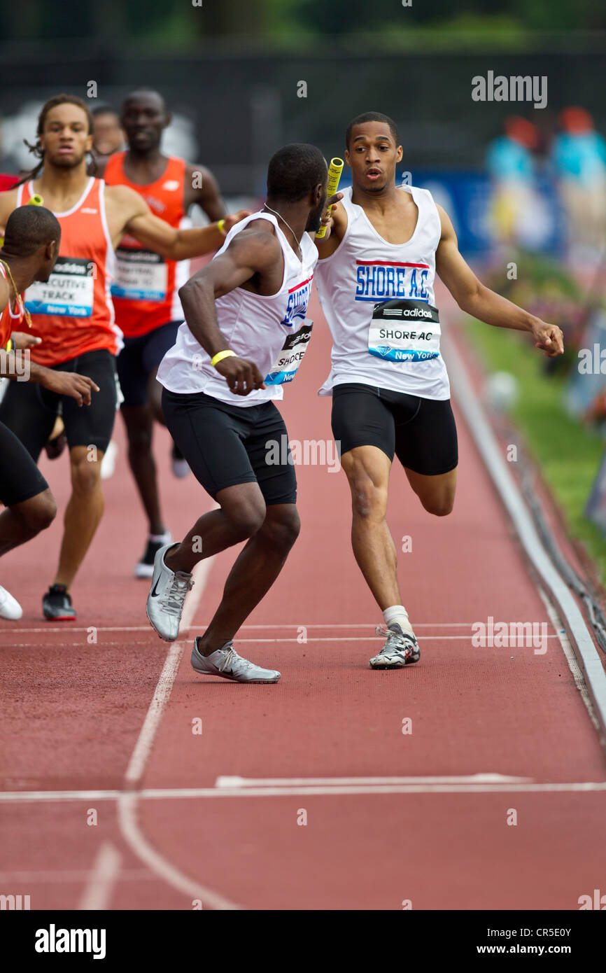 Shore AC competing in the Metro Men's' 4x400m Relay at the 2012 NYC