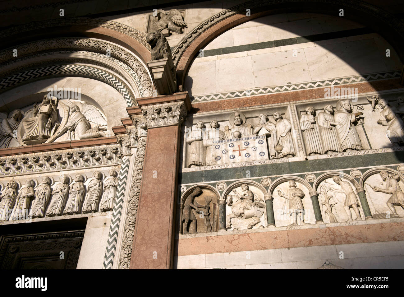 Italy, Tuscany, Lucca, Duomo di San Martino (St Martin Cathedral) with Romanesque Style Stock Photo