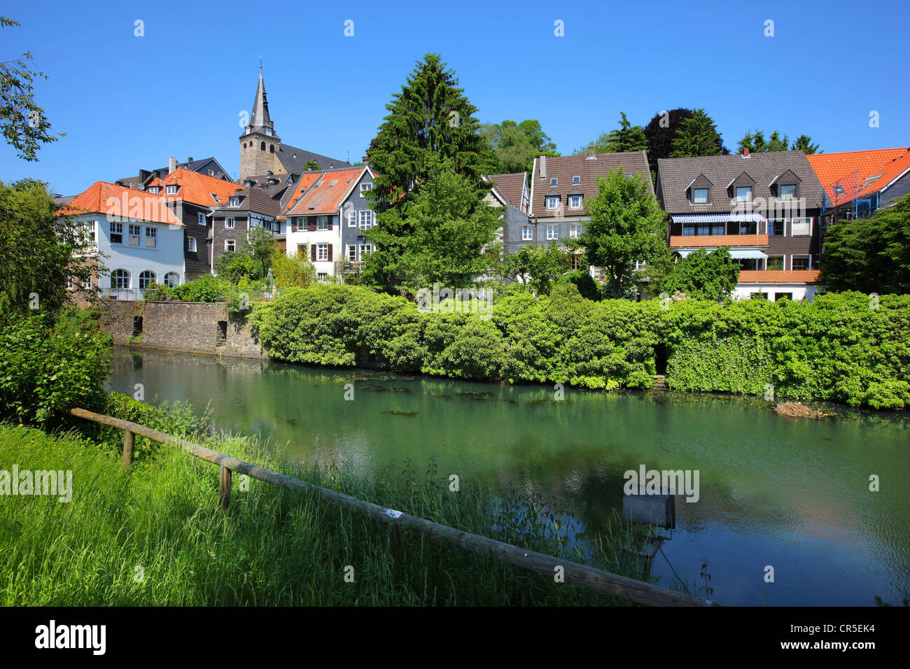 Old town of Kettwig a southern part of the city Essen, at river Ruhr in Germany, Europe. Stock Photo