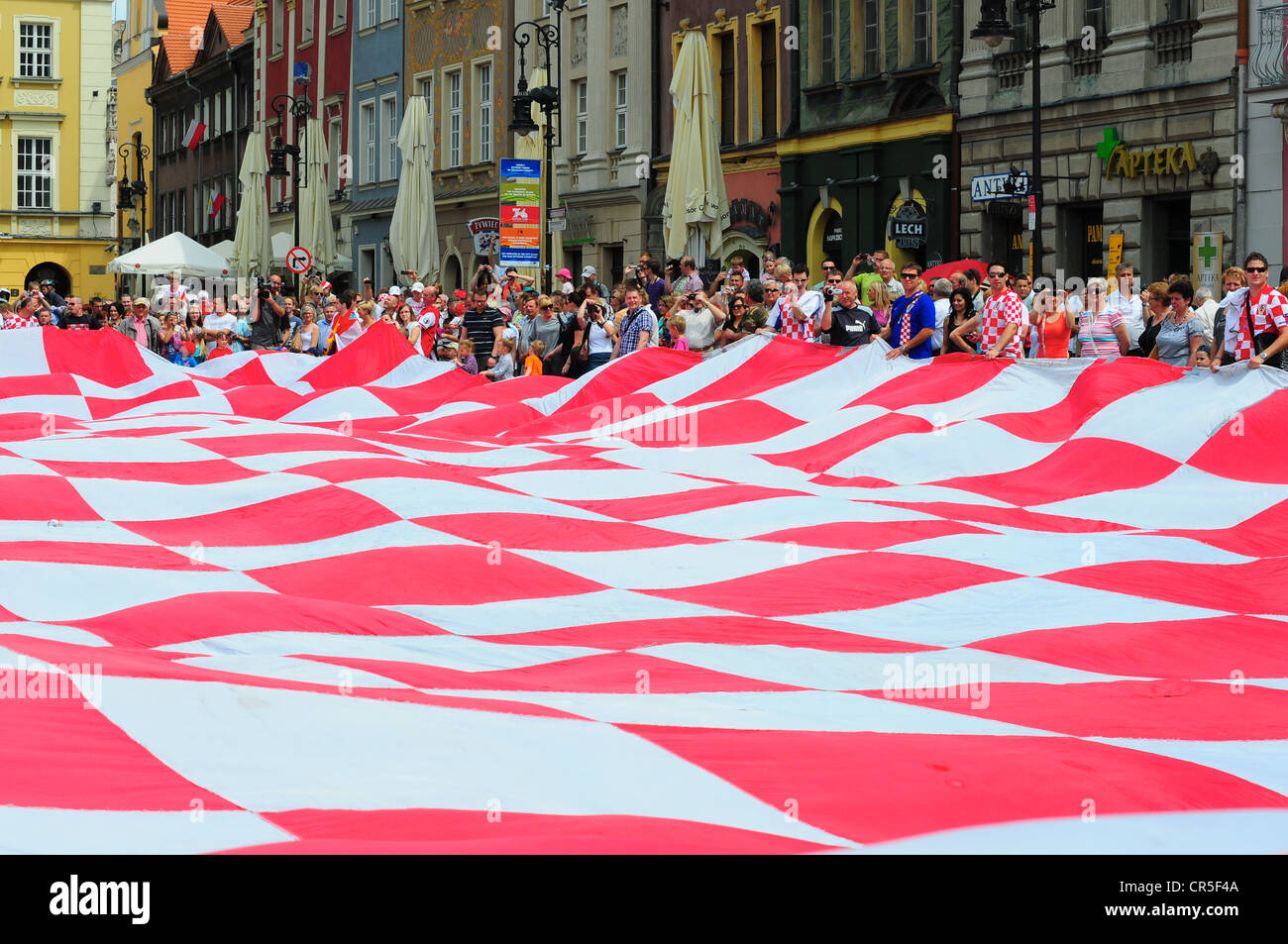 Croatian fans at Euro 2012 in Poznan, Poland Stock Photo