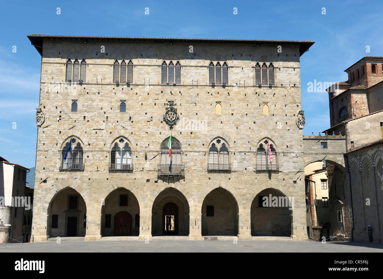 Italy, Tuscany, Pistoia, Piazza del Duomo, Palazzo del Comune Stock