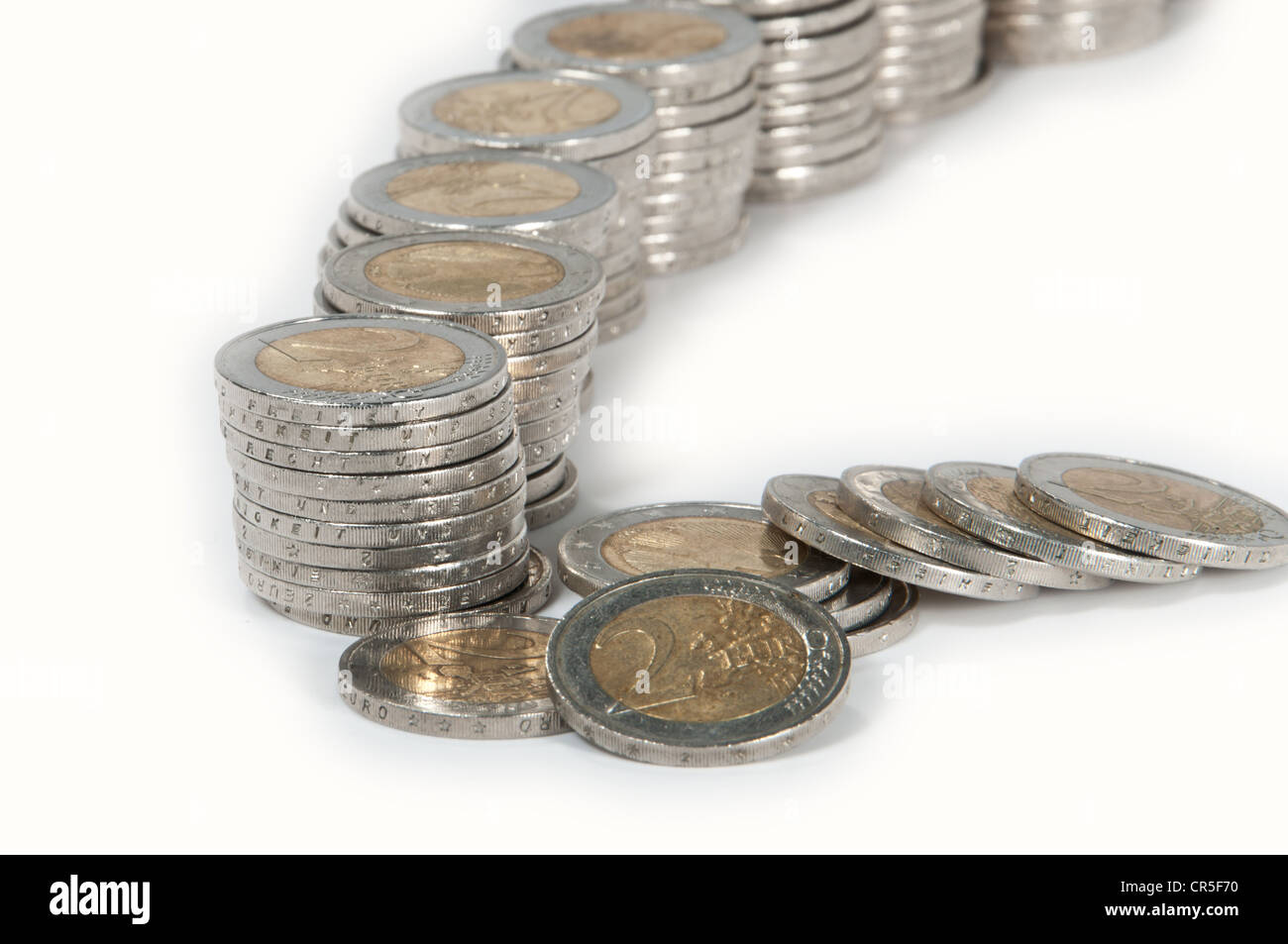 Stacked Euro Coins isolated on white background Stock Photo - Alamy