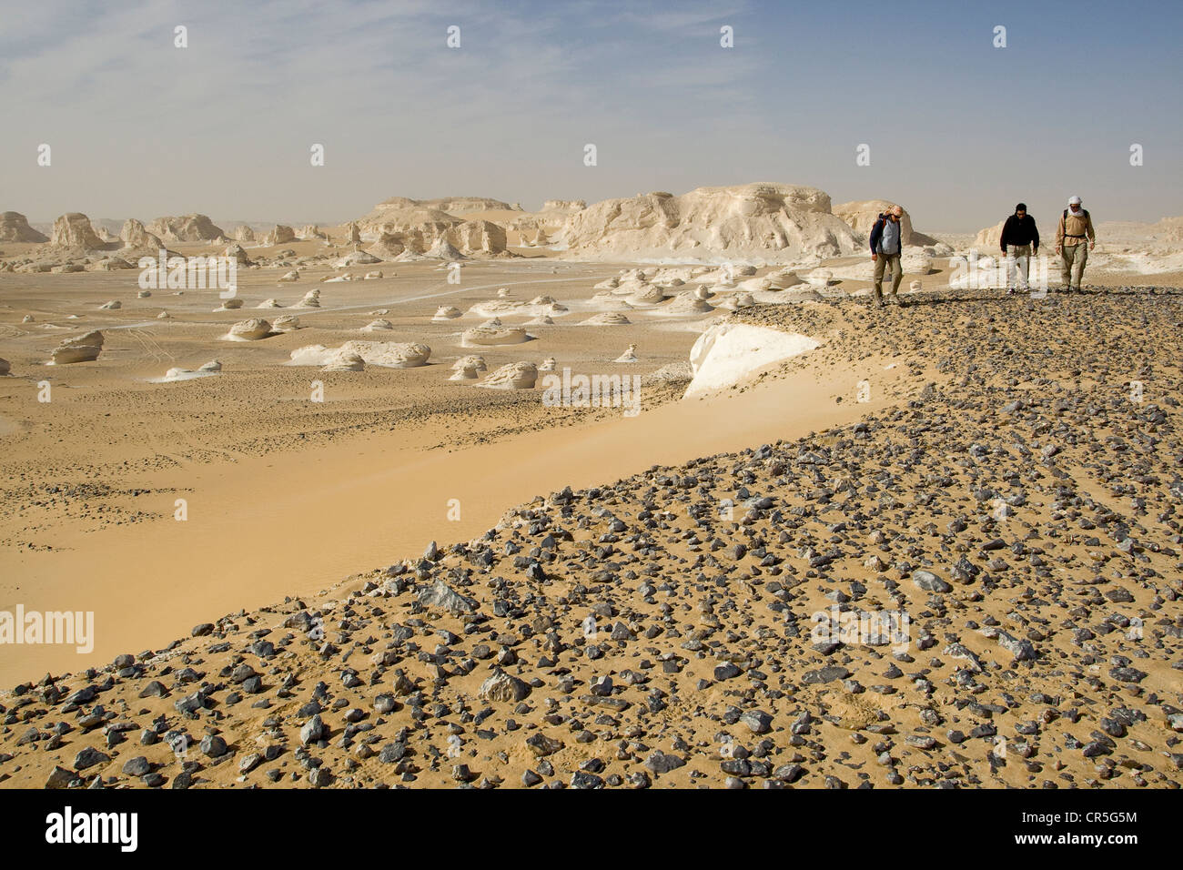 Egypt, Eastern Sahara, white desert, hike Stock Photo