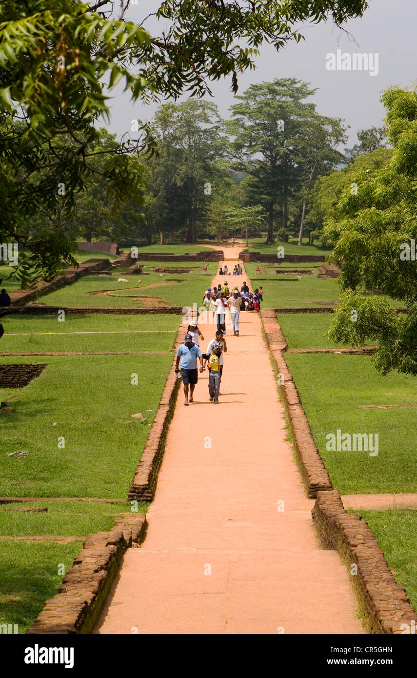 Pathway through the Water Gardens to Sigiriya Rock, Sigiriya, Central