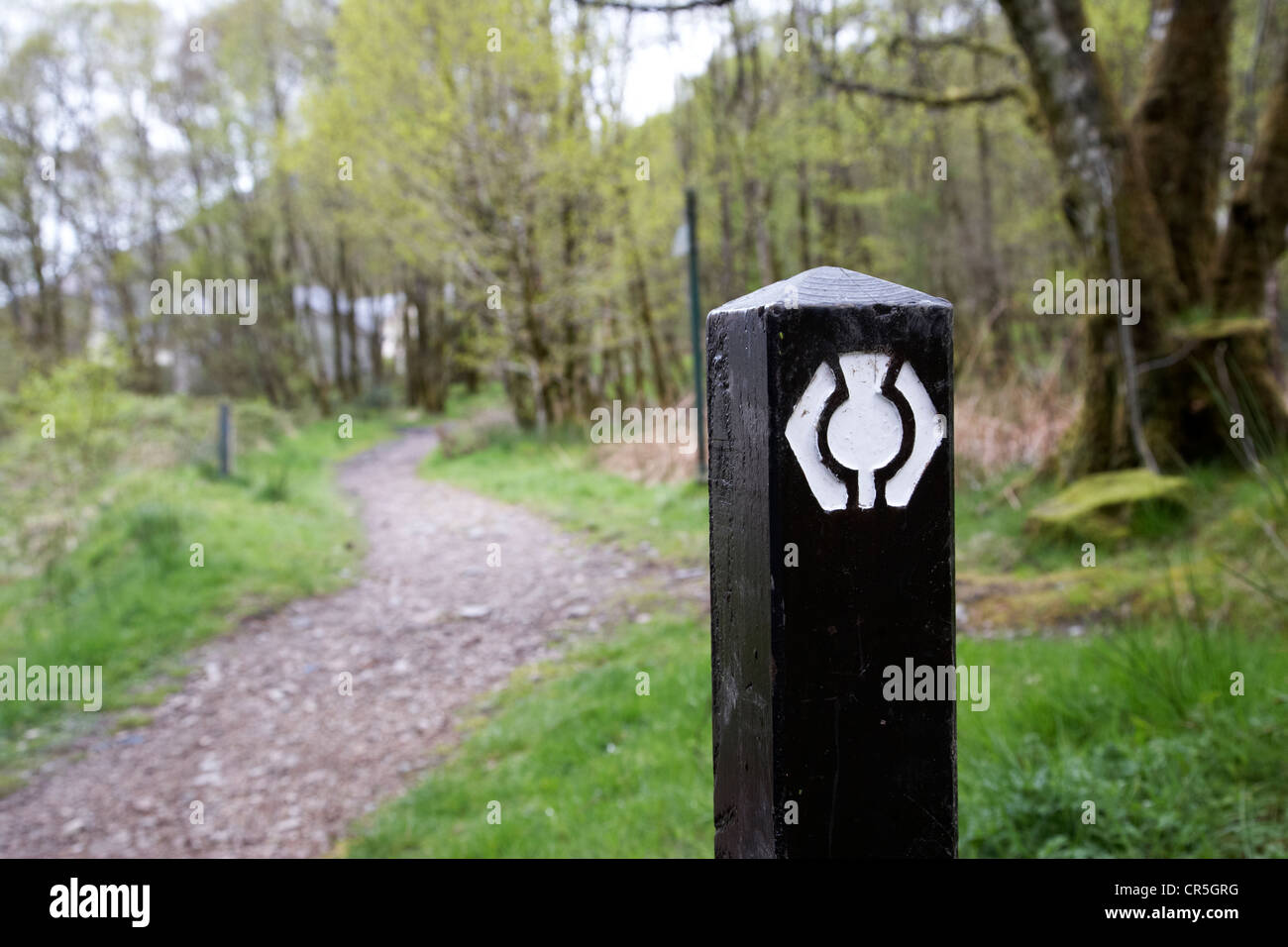 marker post on The West Highland way outside Kinlochleven in the