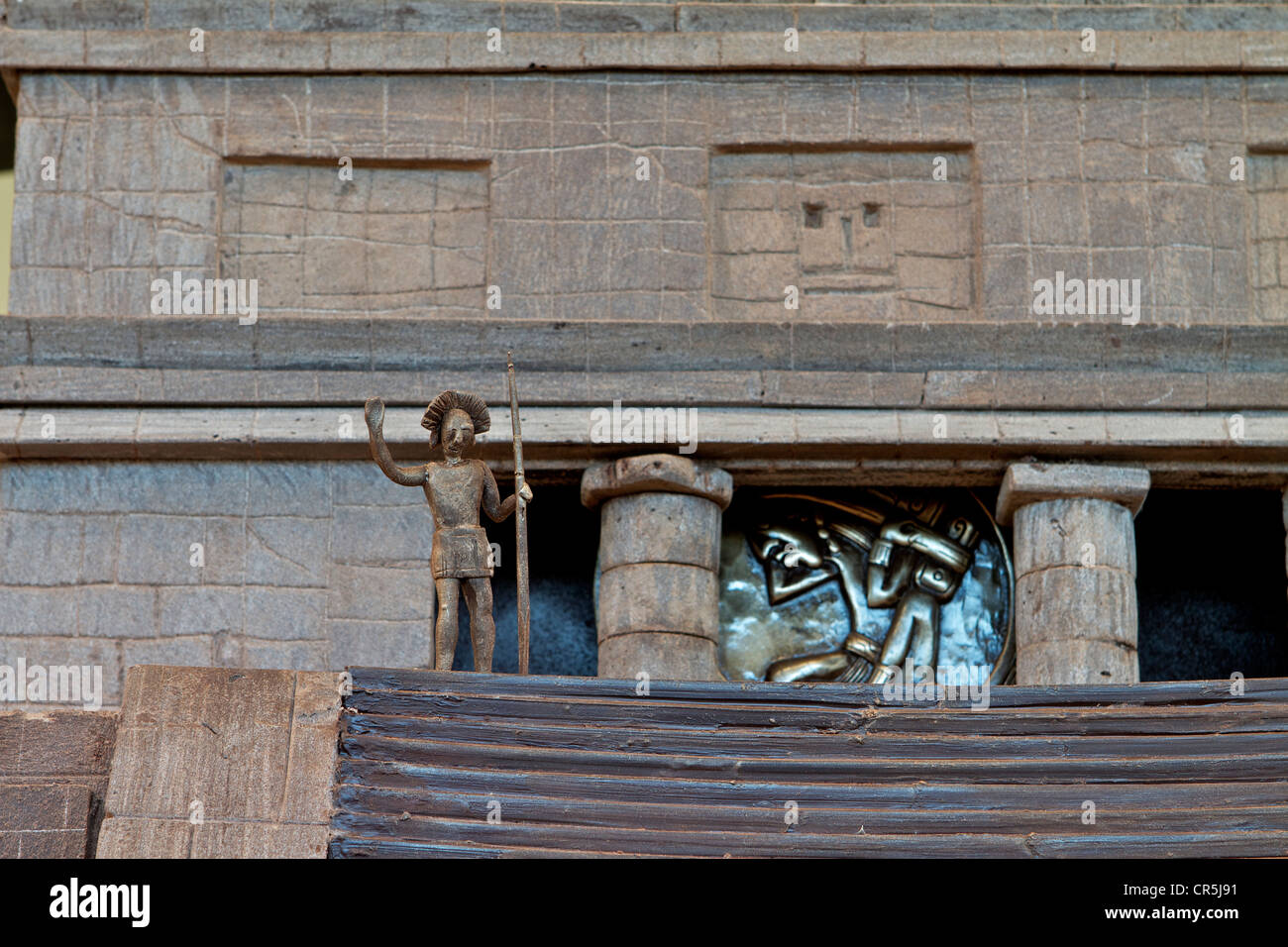 Guinness World Record for the largest chocolate sculpture. An ancient Mayan temple Stock Photo