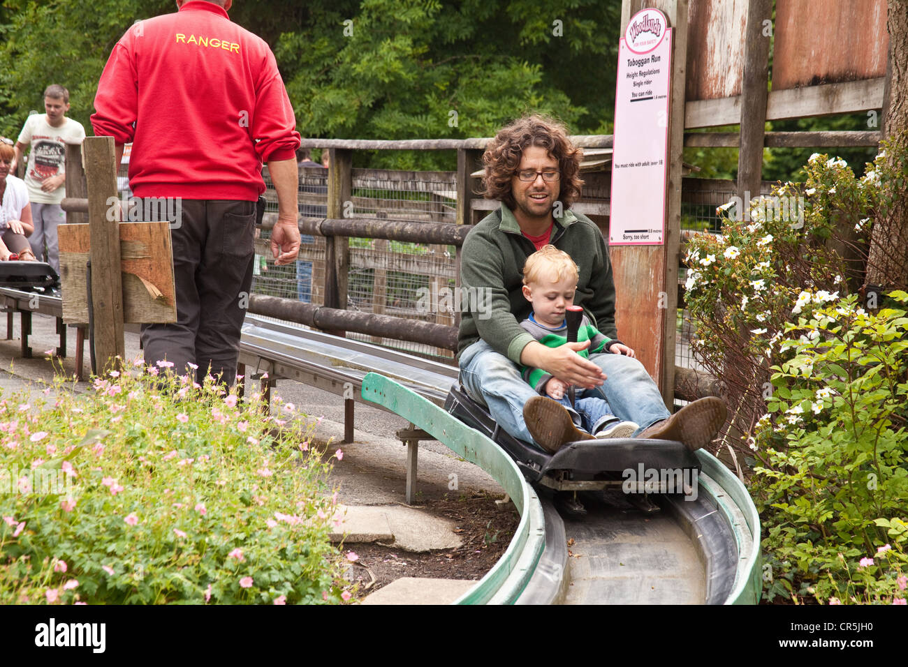 The Tornado toboggan run at Woodlands family theme park, Totnes, Devon, England, United Kingdom