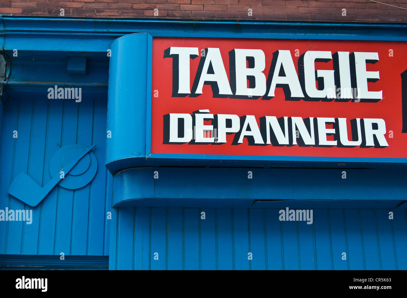 Canada, Quebec Province, Trois Rivieres, shop window of a a depanneur