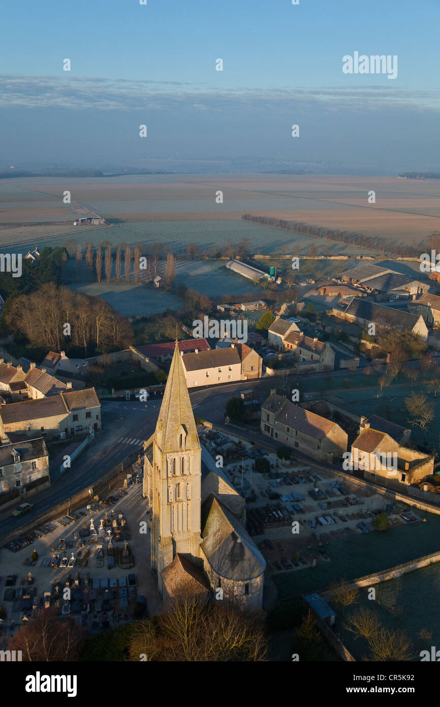 France, Calvados, Beny sur Mer (aerial view) Stock Photo