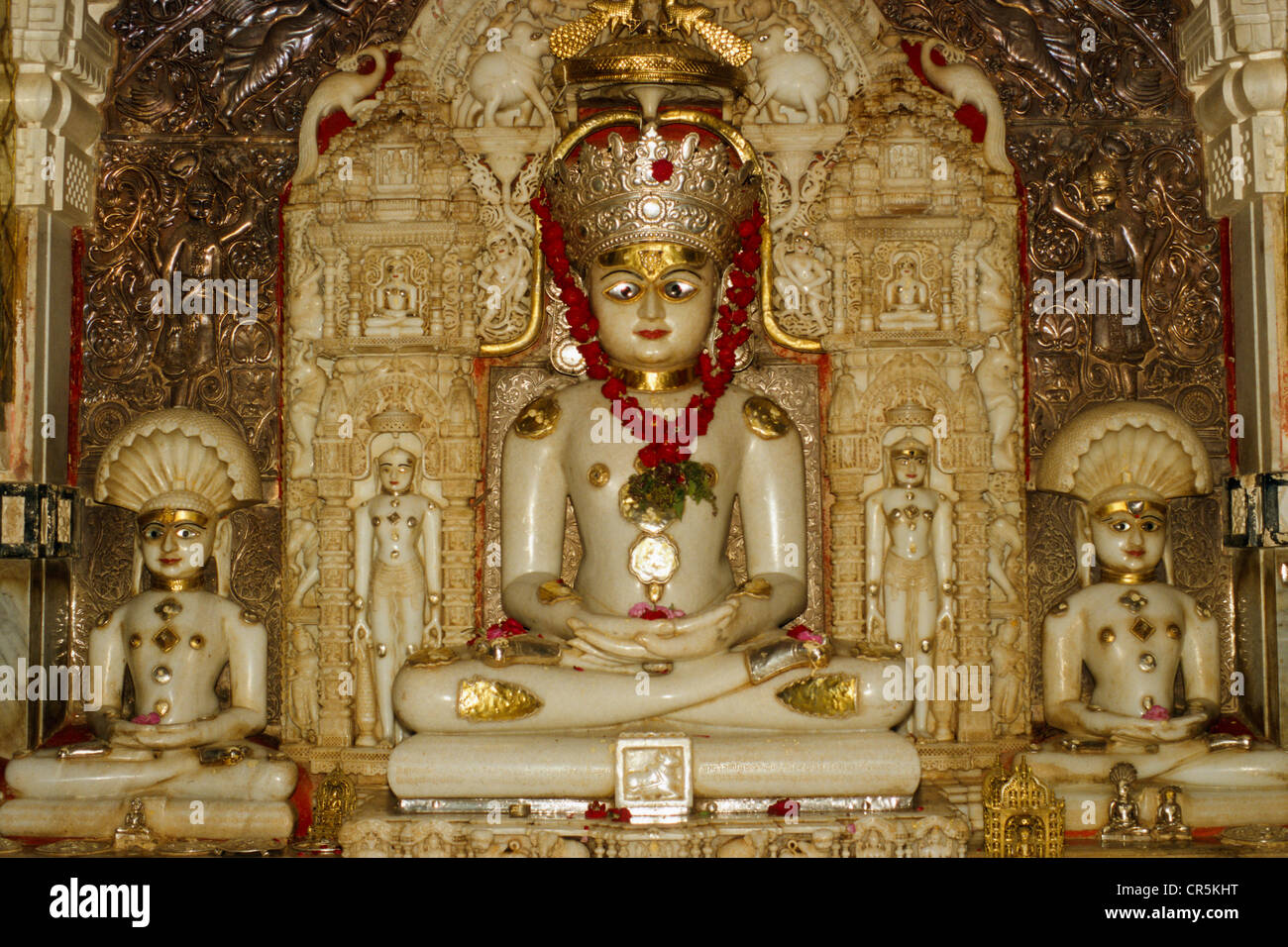 Statue of Adinath, the first prophet of Jainism, Palitana, Gujarat, India, Asia Stock Photo