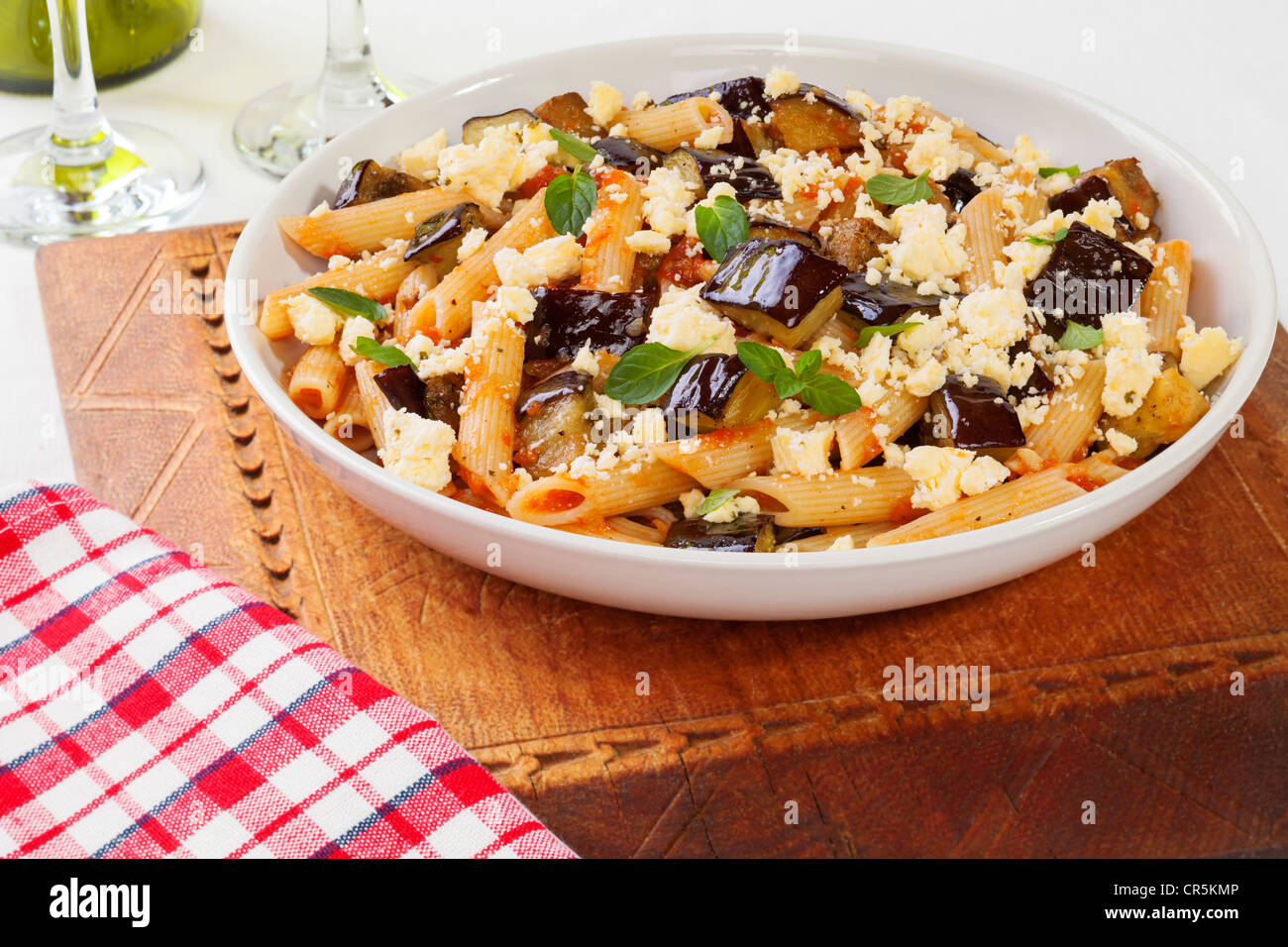 The national dish of Sicily, Pasta alla Norma tastes wonderful Stock