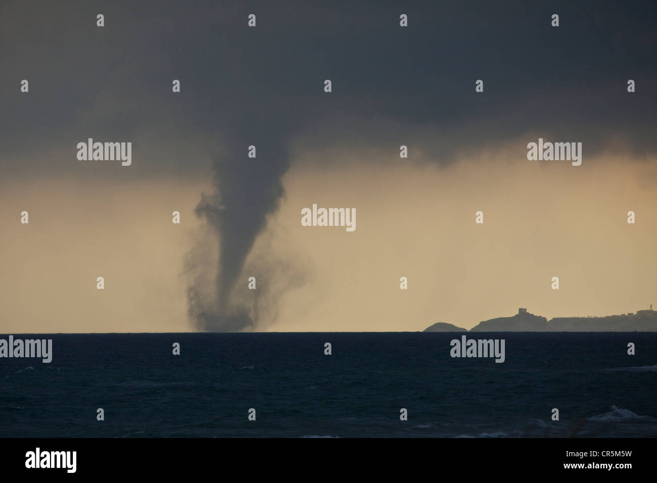 Tornado touching down at sea, Black Sea, Turkey Stock Photo