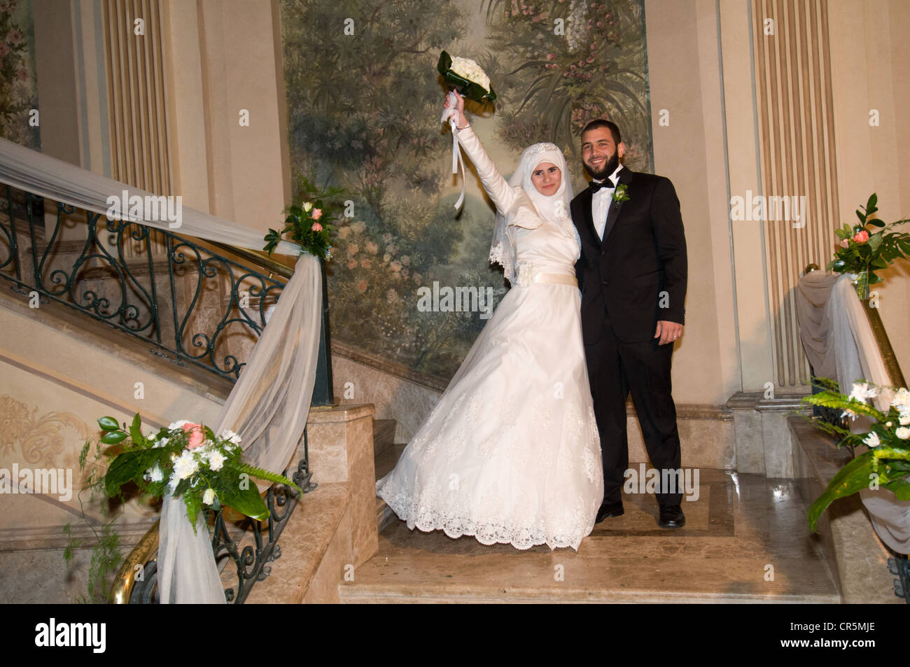 Bride and Groom Cairo Egypt Stock Photo