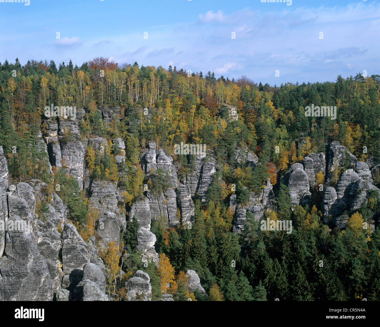 Elbe Sandstone Mountains, Elbsandsteingebirge, Saxon Switzerland National Park, Saxony, Germany, Europe Stock Photo
