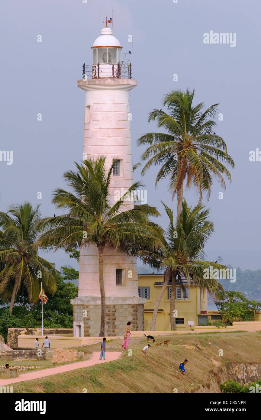 Point Utrecht Lighthouse at Galle Fort, Galle, Southern, Sri Lanka Stock Photo