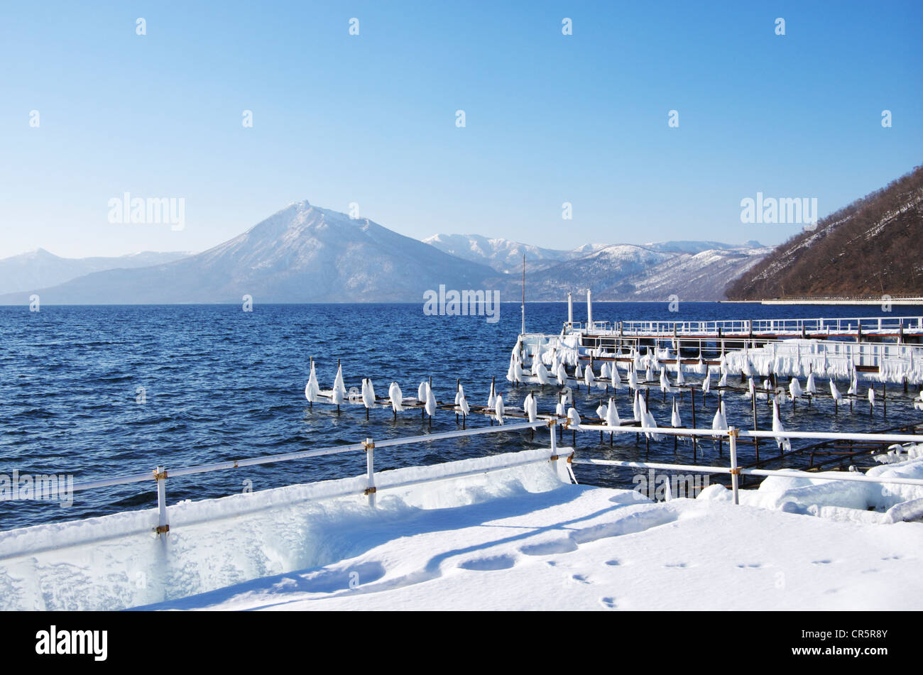 Lake Shikotsu In Winter Stock Photo