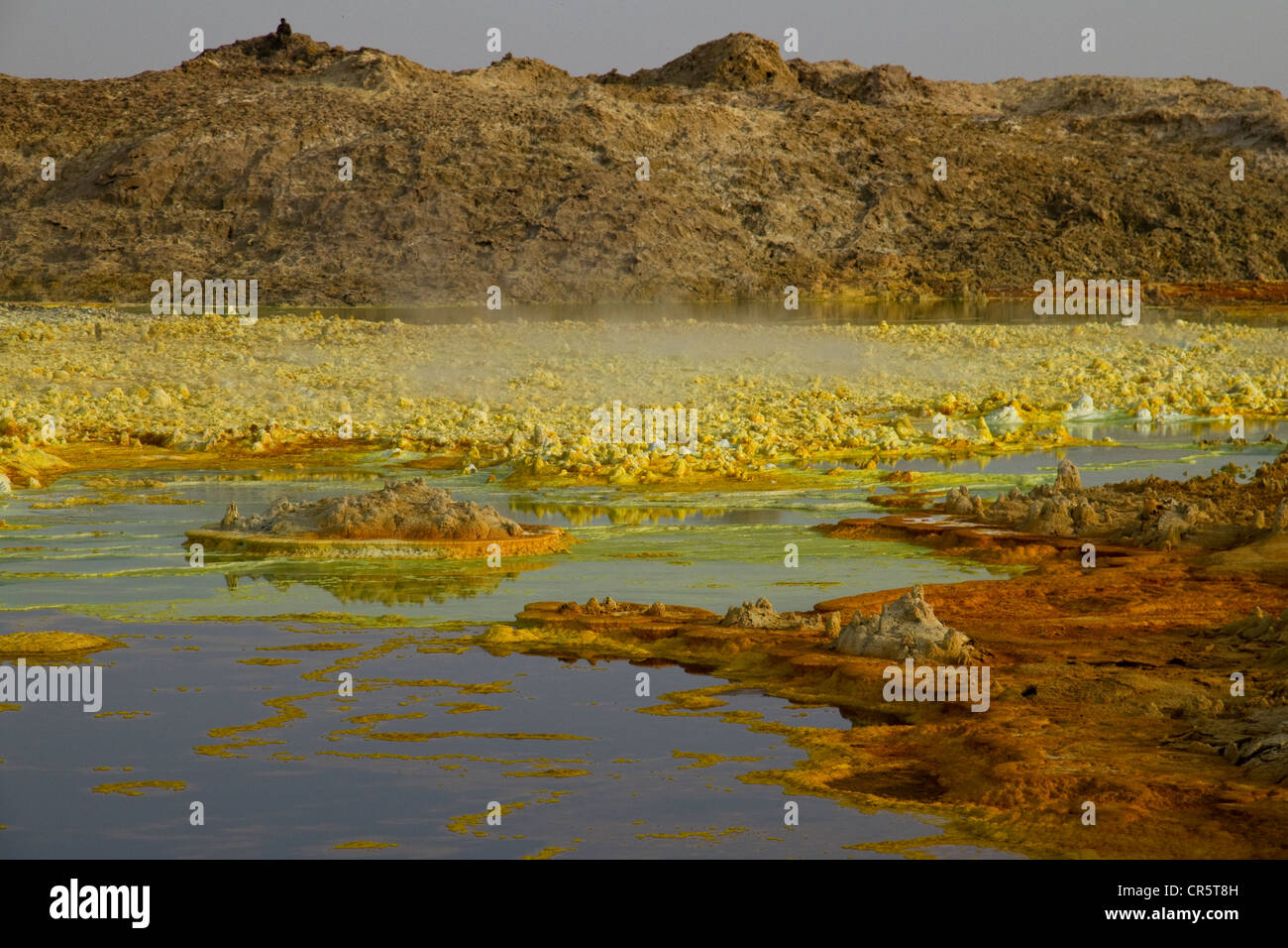 Sulphure rock formations, Dallol, Danakil Depression, Ethiopia, Africa Stock Photo