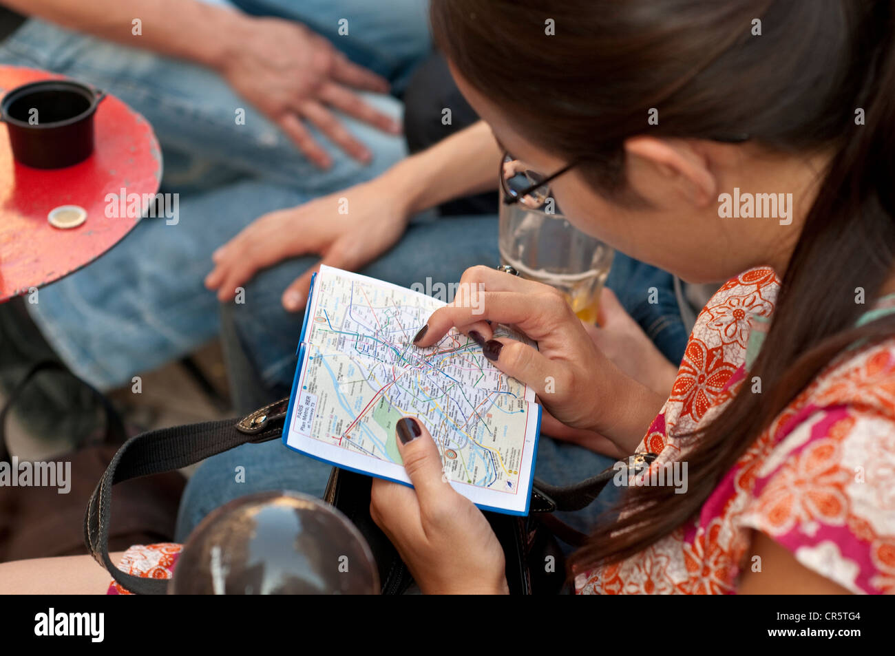 Rue De Buci Paris Map France, Paris, Rue De Buci, Cafe Terrace, Touriste Looking At A Map Of Paris  Stock Photo - Alamy